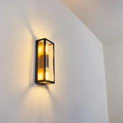 hofstein Applique murale d'extérieur Caudry Noir, 2 lumières