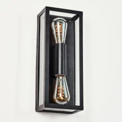 hofstein Applique murale d'extérieur Caudry Noir, 2 lumières