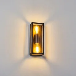 hofstein Applique murale d'extérieur Caudry Noir, 2 lumières