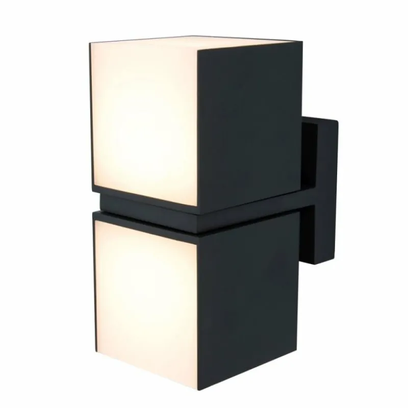Luminaires Lutec Applique murale d'extérieur Lutec CUBA LED Noir, 2 lumières