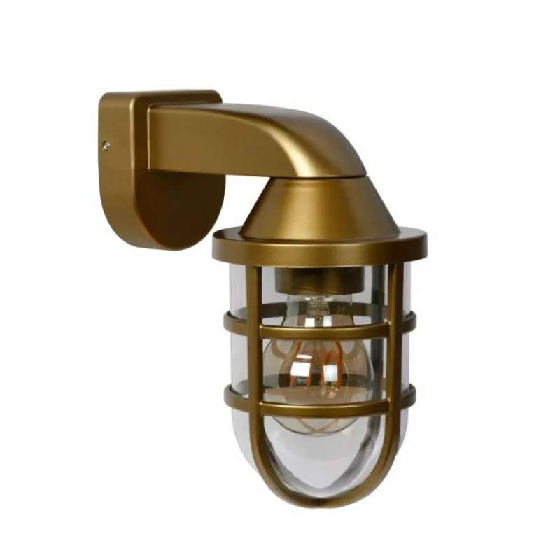Lampes Dorées-Luminaires Lucide Applique murale d'extérieur Lucide LEWIS Or, Laiton, 1 lumière