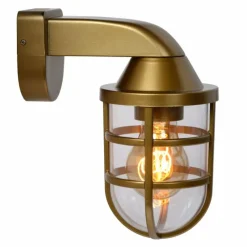 Lampes Dorées-Luminaires Lucide Applique murale d'extérieur Lucide LEWIS Or, Laiton, 1 lumière