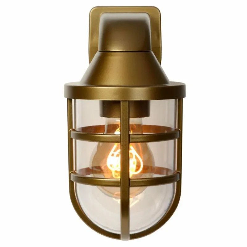 Lampes Dorées-Luminaires Lucide Applique murale d'extérieur Lucide LEWIS Or, Laiton, 1 lumière