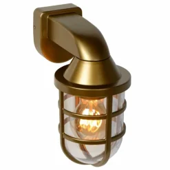 Lampes Dorées-Luminaires Lucide Applique murale d'extérieur Lucide LEWIS Or, Laiton, 1 lumière