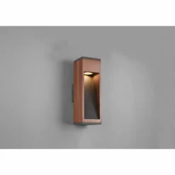 Lampes En Bois-Luminaires Trio Applique murale d'extérieur Trio Canning Bois foncé, Nickel mat, 1 lumière