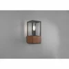 Lampes En Bois-Luminaires Trio Applique murale d'extérieur Trio Garonne Bois foncé, Nickel mat, 1 lumière