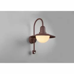 Luminaires Trio Applique murale d'extérieur Trio Norman Rouille, 1 lumière, Détecteur de mouvement