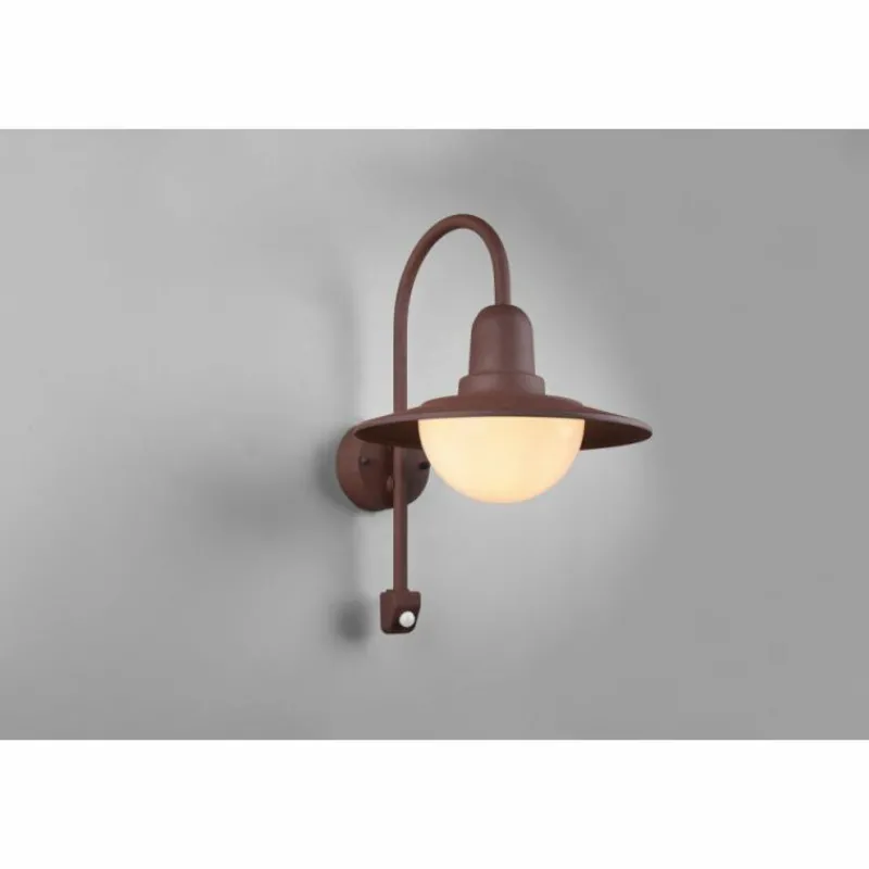 Luminaires Trio Applique murale d'extérieur Trio Norman Rouille, 1 lumière, Détecteur de mouvement