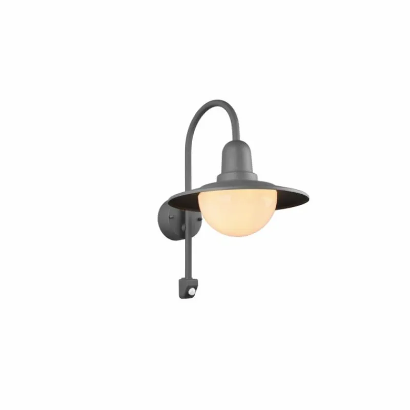 Luminaires Trio Applique murale d'extérieur Trio Norman Anthracite, 1 lumière, Détecteur de mouvement