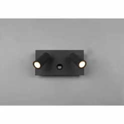 Luminaires Trio Applique murale d'extérieur Trio Tunga LED Anthracite, 2 lumières, Détecteur de mouvement