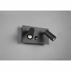 Luminaires Trio Applique murale d'extérieur Trio Tunga LED Anthracite, 2 lumières, Détecteur de mouvement