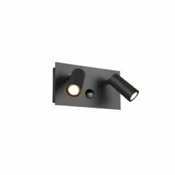 Luminaires Trio Applique murale d'extérieur Trio Tunga LED Anthracite, 2 lumières, Détecteur de mouvement