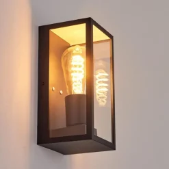 Lampes Vintages & Rétros-hofstein Applique murale d'extérieur Hakkas Noir, 1 lumière