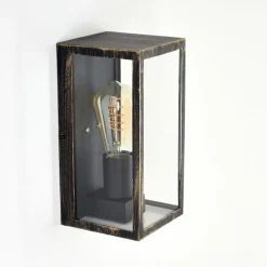 Lampes Dorées-hofstein Applique murale d'extérieur Hamra Noir doré, 1 lumière