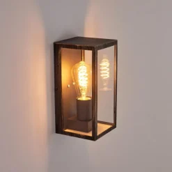 Lampes Dorées-hofstein Applique murale d'extérieur Hamra Noir doré, 1 lumière