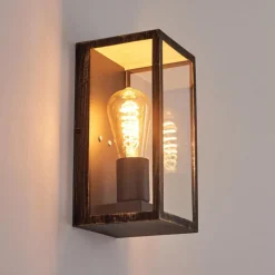 Lampes Dorées-hofstein Applique murale d'extérieur Hamra Noir doré, 1 lumière