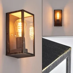 Lampes Dorées-hofstein Applique murale d'extérieur Hakkas Noir doré, 1 lumière