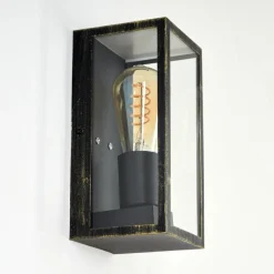 Lampes Dorées-hofstein Applique murale d'extérieur Hakkas Noir doré, 1 lumière