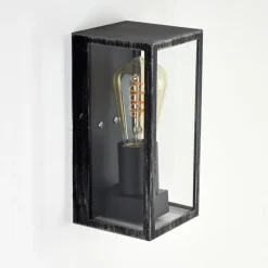 Lampes Vintages & Rétros-hofstein Applique murale d'extérieur Hakkas Noir, Argenté, 1 lumière