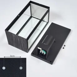 Lampes Vintages & Rétros-hofstein Applique murale d'extérieur Hakkas Noir, Argenté, 1 lumière