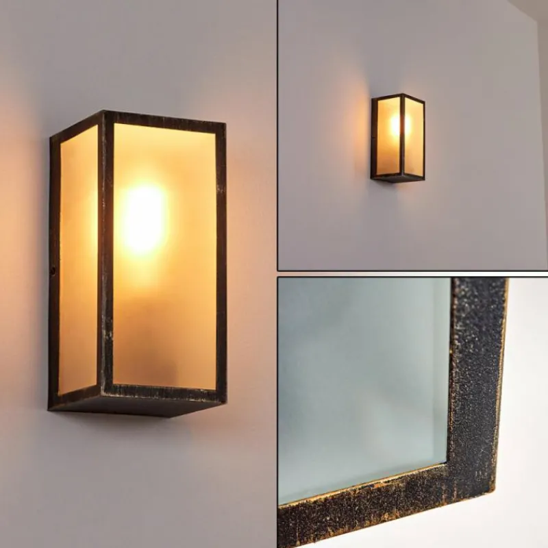 Lampes Dorées-hofstein Applique murale d'extérieur Hakkas Brun, Or, 1 lumière