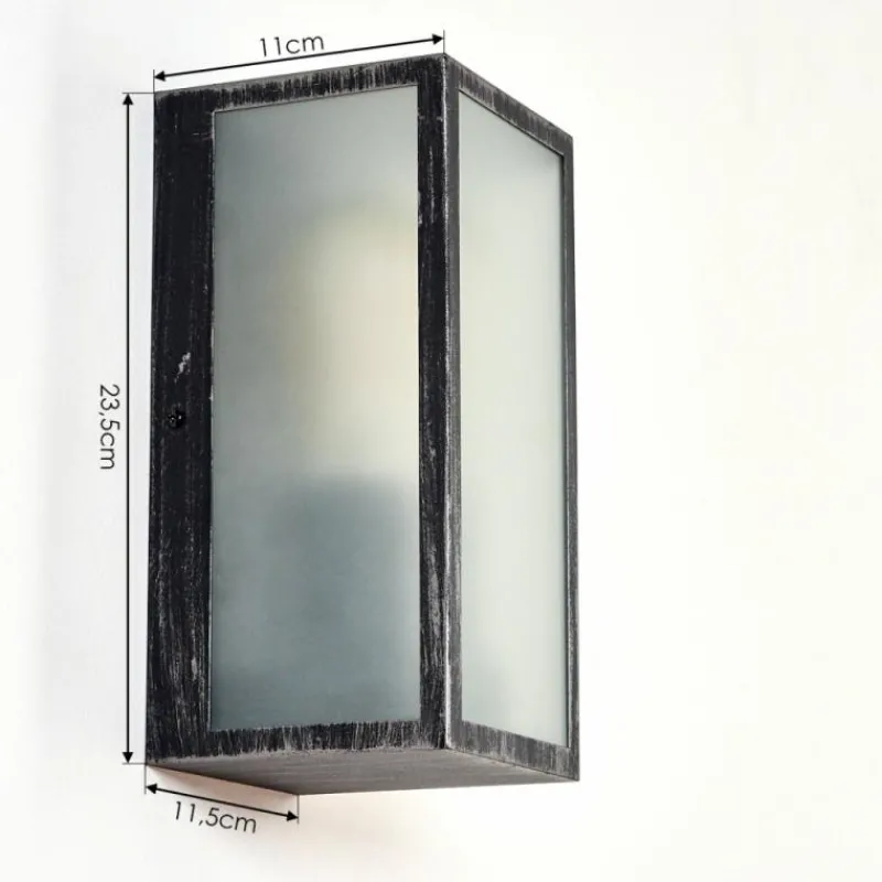 hofstein Applique murale d'extérieur Hakkas Noir, Argenté, 1 lumière