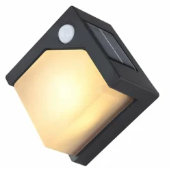 Luminaires Globo Lighting Applique murale d'extérieur Globo Solar LED Noir, 8 lumières, Détecteur de mouvement