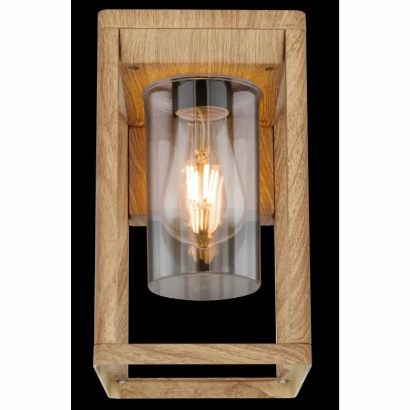 Lampes En Bois-Luminaires Globo Lighting Applique murale d'extérieur Globo CANDELA Bois foncé, 1 lumière
