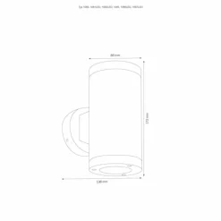 Luminaires LCD Applique murale d'extérieur LCD 1065 Argenté, 2 lumières