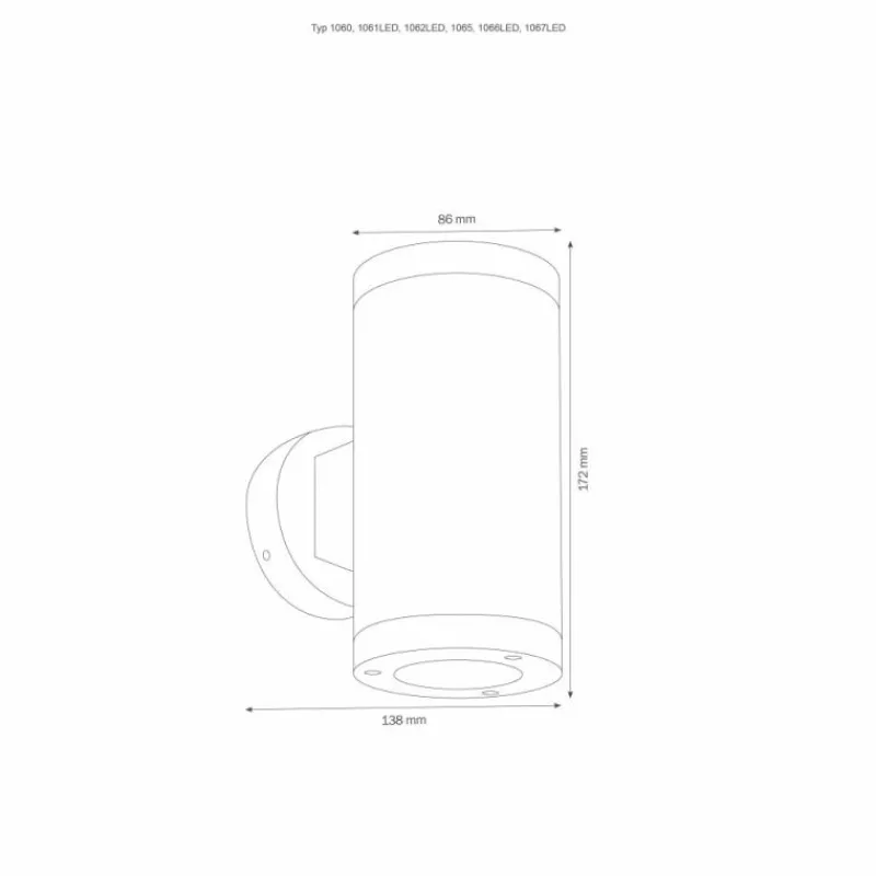 Luminaires LCD Applique murale d'extérieur LCD 1067LED Argenté, 2 lumières