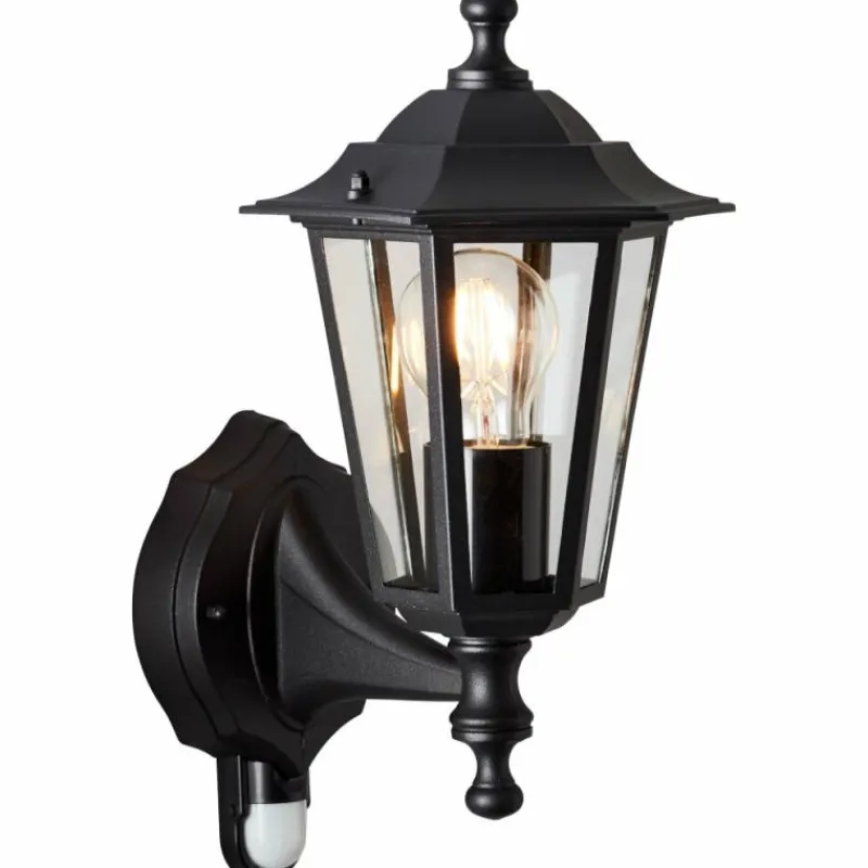 Luminaires Rustiques-Luminaires Brilliant Applique murale d'extérieur Brillliant Carleen Noir, 1 lumière, Détecteur de mouvement