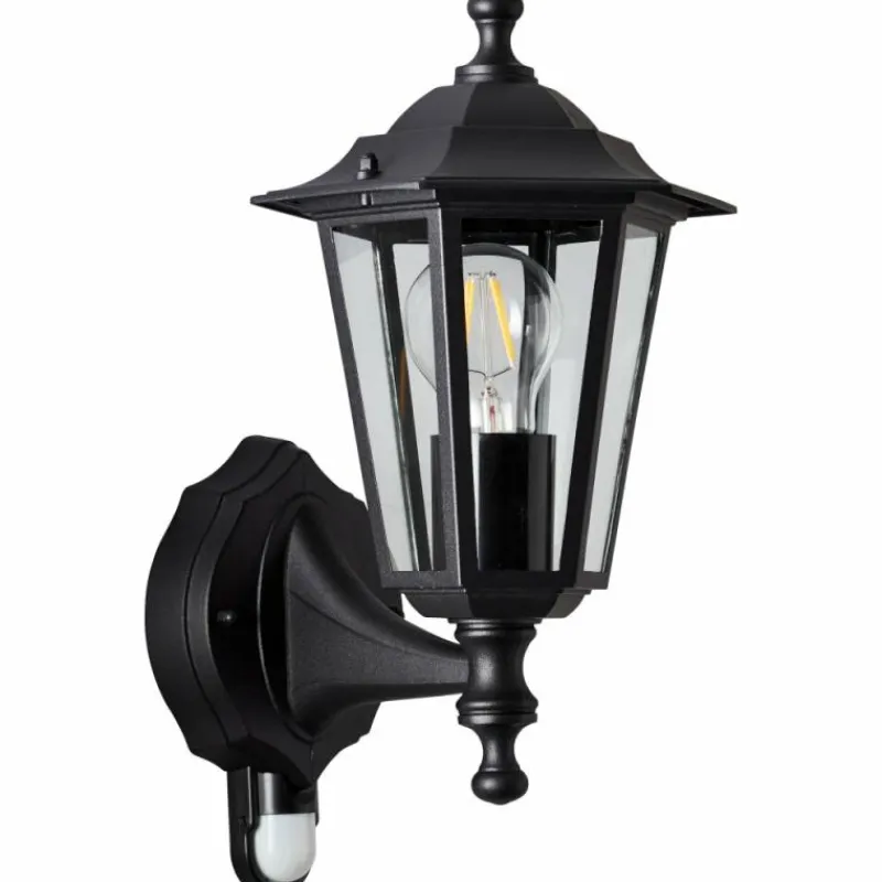 Luminaires Rustiques-Luminaires Brilliant Applique murale d'extérieur Brillliant Carleen Noir, 1 lumière, Détecteur de mouvement