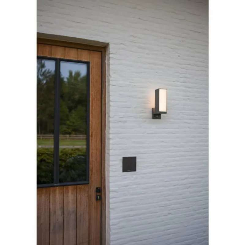 Luminaires Lutec Applique murale d'extérieur Lutec CUBA LED Anthracite, 1 lumière, Détecteur de mouvement