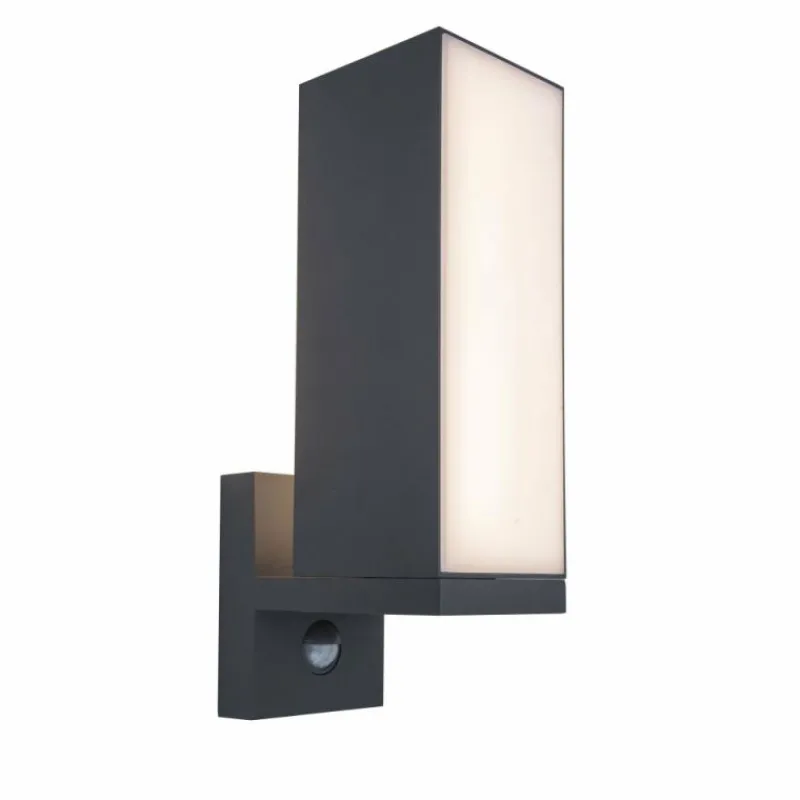 Luminaires Lutec Applique murale d'extérieur Lutec CUBA LED Anthracite, 1 lumière, Détecteur de mouvement