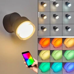 hofstein Applique murale d'extérieur Papagayos LED Anthracite, 1 lumière, Changeur de couleurs