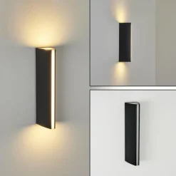 hofstein Applique murale d'extérieur Rotterdam LED Noir, 1 lumière