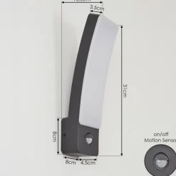hofstein Applique murale d'extérieur Maseru LED Anthracite, 1 lumière, Détecteur de mouvement