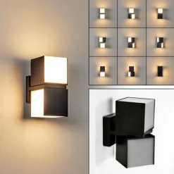 hofstein Applique murale d'extérieur Swanek LED Noir, 1 lumière