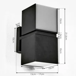 hofstein Applique murale d'extérieur Swanek LED Noir, 1 lumière