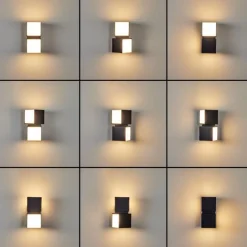 hofstein Applique murale d'extérieur Swanek LED Noir, 1 lumière