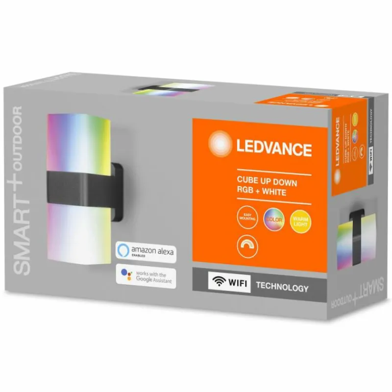 Luminaires Ledvance Applique murale d'extérieur LEDVANCE CUBE Gris, 1 lumière, Changeur de couleurs