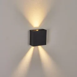 hofstein Applique murale d'extérieur Spidern LED Noir, 1 lumière