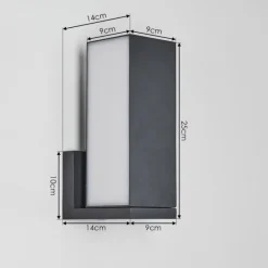 hofstein Applique murale d'extérieur Swanek LED Anthracite, 1 lumière