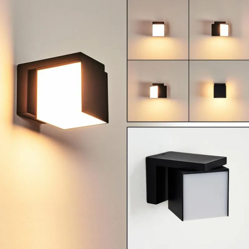 hofstein Applique murale d'extérieur Swanek LED Noir, 1 lumière