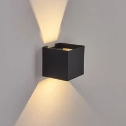 hofstein Applique murale d'extérieur Everton LED Noir, 2 lumières