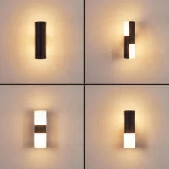 hofstein Applique murale d'extérieur Baulund LED Noir, 1 lumière