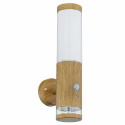 Lampes En Bois-Luminaires Globo Lighting Applique murale d'extérieur Globo JAICY Bois foncé, 1 lumière, Détecteur de mouvement