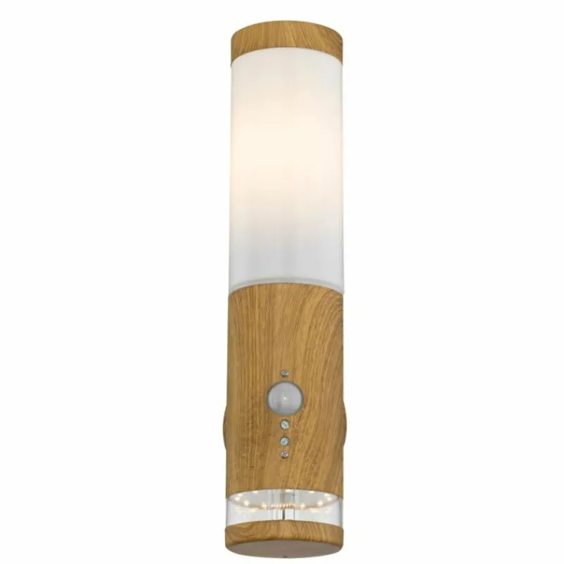 Lampes En Bois-Luminaires Globo Lighting Applique murale d'extérieur Globo JAICY Bois foncé, 1 lumière, Détecteur de mouvement