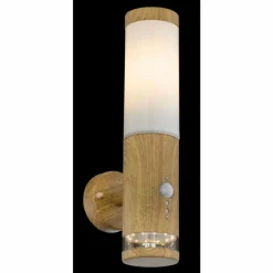 Lampes En Bois-Luminaires Globo Lighting Applique murale d'extérieur Globo JAICY Bois foncé, 1 lumière, Détecteur de mouvement