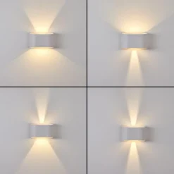 hofstein Applique murale d'extérieur Everton LED Blanc, 2 lumières